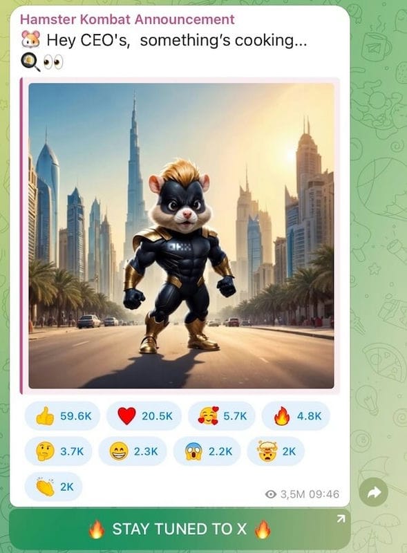 Токены Hamster Kombat будут котироваться на бирже OKH, список бирж будет добавлен позже