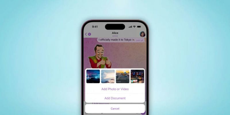 Telegram позволит добавлять фото к отправленным сообщениям