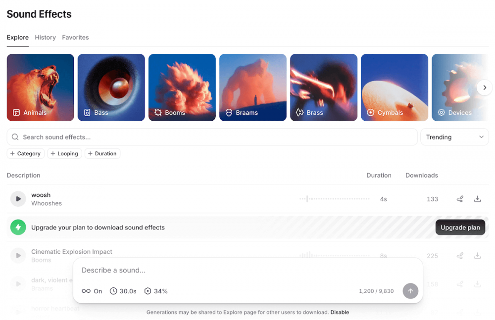 ElevenLabs обновила генератор SFX до версии 2.0