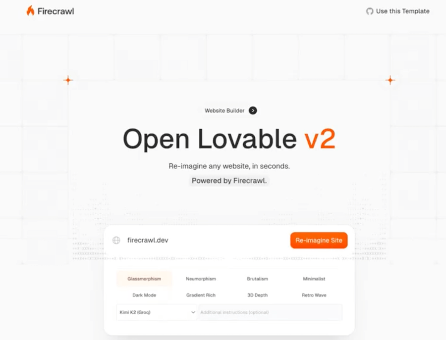 Вышел Open Lovable v2 — он создаёт копии сайтов по ссылке