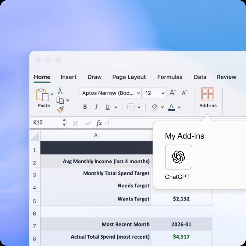 OpenAI выпустила расширение ChatGPT для Excel и Google Таблиц
