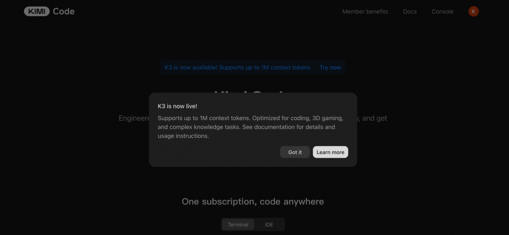 Kimi выпустила K3 Max — ИИ-модель появилась в чат-боте и Kimi Code