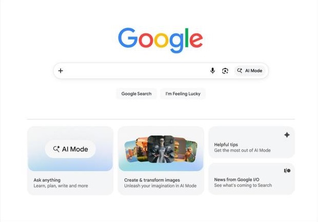Google тестирует новую главную страницу: вместо кнопки поиска появились три ИИ-инструмента