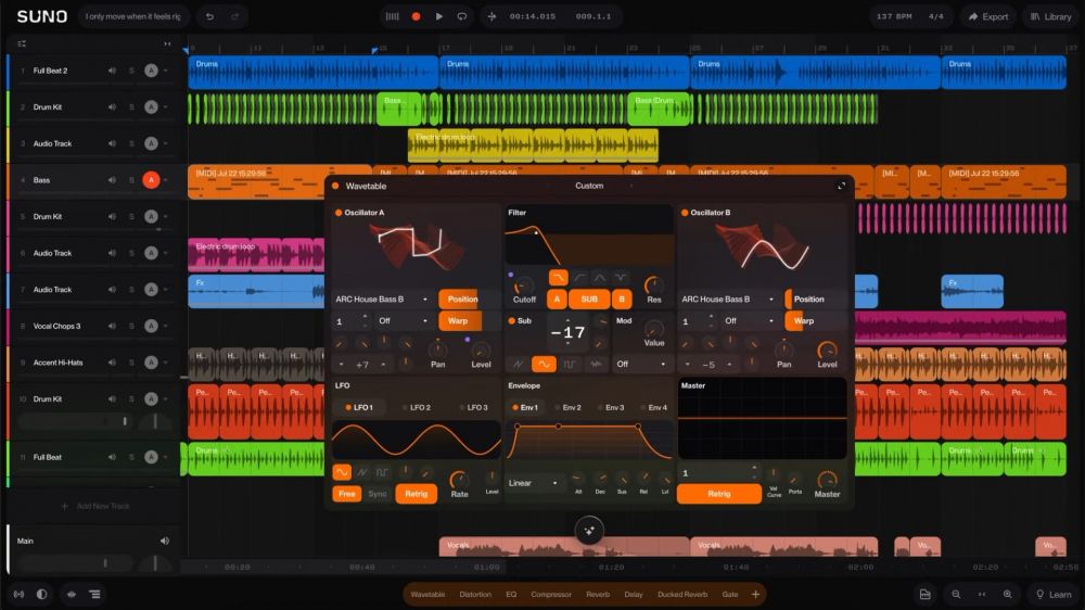 Suno обновила Studio до версии 2.0 — поддержка MIDI и синтезатор