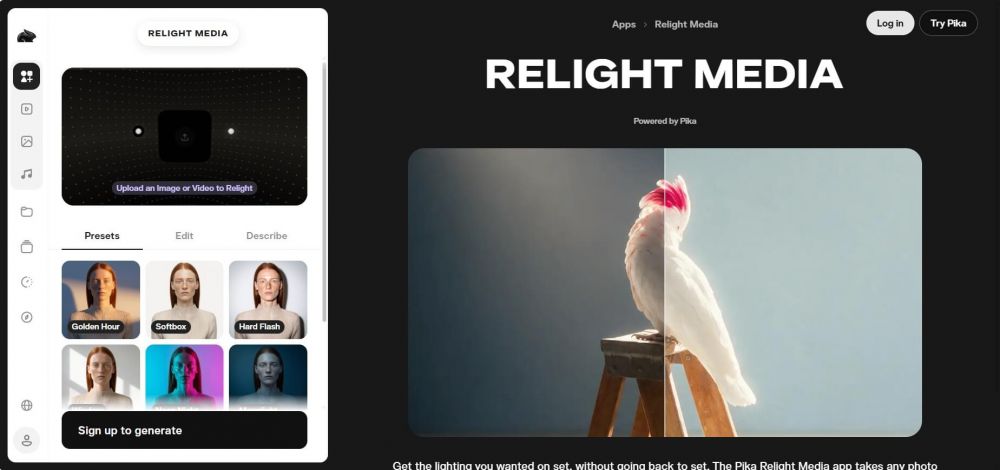 Pika запустила Relight Media для изменения света в фото и видео