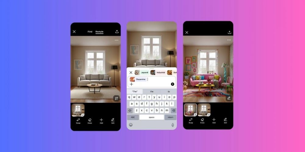 Pinterest запустила Restyle для редизайна комнат с помощью ИИ
