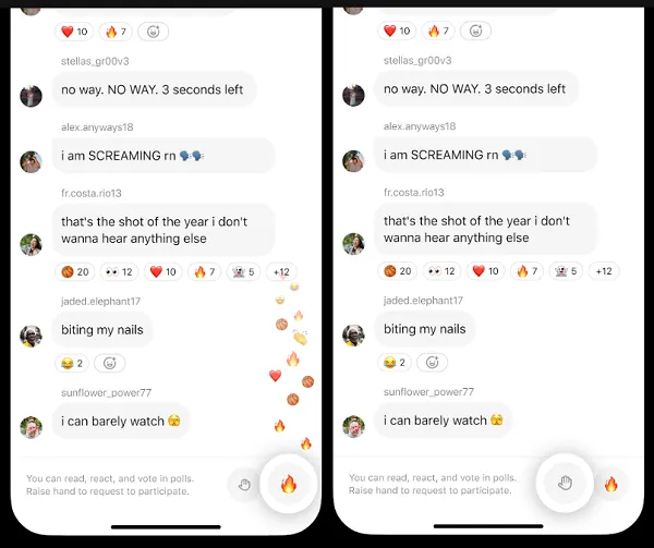 Threads* добавила общие реакции и поднятие руки в Live Chats