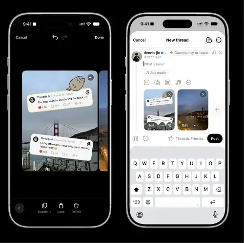 Threads* тестирует цитаты поверх фотографий и видео